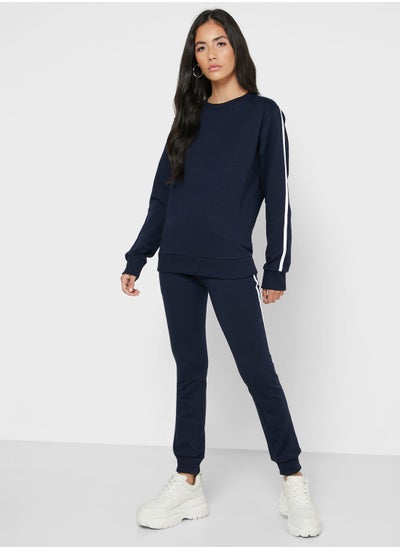 Buy Contrast Side Paneled Sweatshirt & Jogger Set in UAE