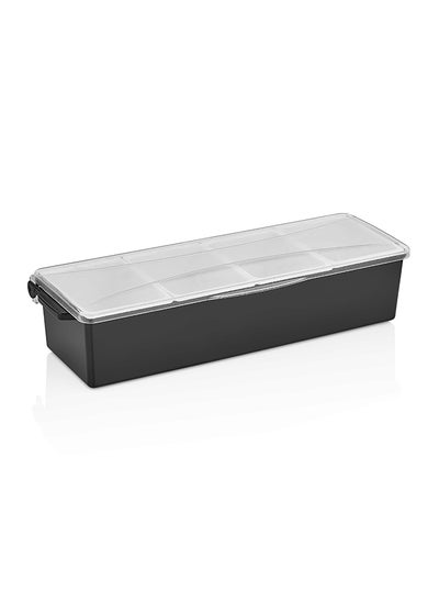 اشتري Garnish Trays With 4 Compartments Removable Container, Black/Clear, Gse 04 في الامارات