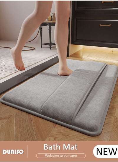 Buy Thickened Memory Foam Bath Mat, Highly Absorbent Bathroom Carpet, Non Slip Soft Bathroom Rugs, Machine Washable Quick-Dry Foot Mat, Easy to Clean Mat for Kitchen Bathroom Floors in Saudi Arabia