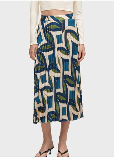 Buy Plisse Printed Skirt in UAE