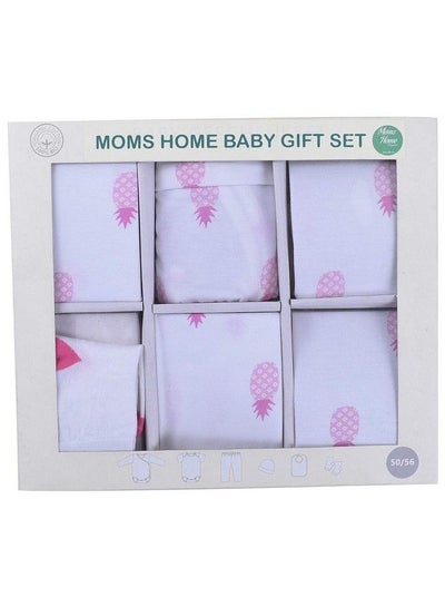 Buy Newborn Baby Girl 2 Onesie 1 Legging 1 Bib 1 Cap 1 Pair Socks Organic Cotton Set (Pink Pineapple 6 Pieces 612 Months) in Saudi Arabia