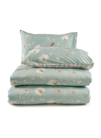 اشتري Th Manitova Floral Printed 3-Piece King Comforter Set 240X260Cm - Sea Foam في الامارات