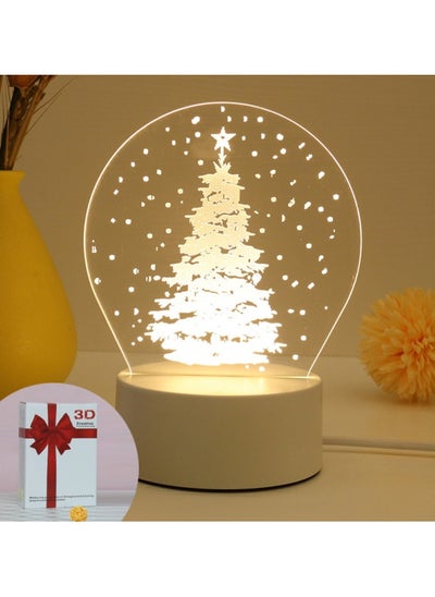 Buy Christmas Tree 3D LED Lamp White in UAE