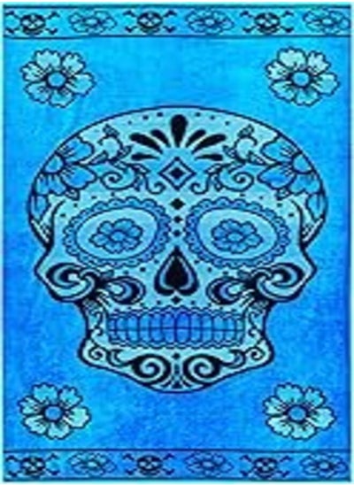 اشتري Signoola Blue Skull Beach Towel 90 x 170 cm, 100% cotton. في مصر