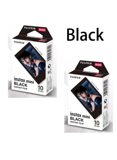 Buy 20 Sheet Instax Mini Film Photo Paper Black For Camera Portrait Home Decor in Saudi Arabia