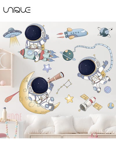 Buy Astronaut Wall Stickers, Outer Space Stars Decals, DIY Removable Large Art Decoration, Peel and Stick, for Kids Baby Boys Girls Playroom Bedroom Decor in UAE