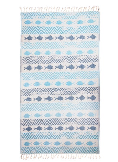 اشتري Fishes Patterned Turkish Peshtemal 100% Cotton في السعودية