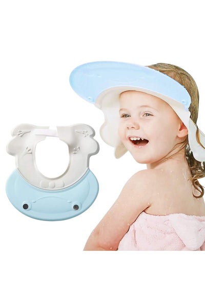 Buy Baby Shower Cap Baby Shower Cap Visor with Ear Protection for Bathing Washing Hair, Soft Hat Adjustable Waterproof Shampoo Shower Cap for Toddler, Kids, Girls, Boys, Children (Frog Blue) in UAE