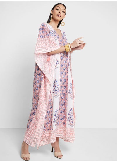 Buy Cape Sleeve Printed Kaftan in UAE