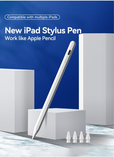 Buy Stylus Pen for iPad with Palm Rejection, Active Pencil Compatible with (2018-2023) Apple iPad Pro 11/12.9 inch, iPad 10th/9th/8th/7th/6th Gen, iPad Air 5th/4th/3rd Gen, iPad Mini 6th/5th Gen in Saudi Arabia