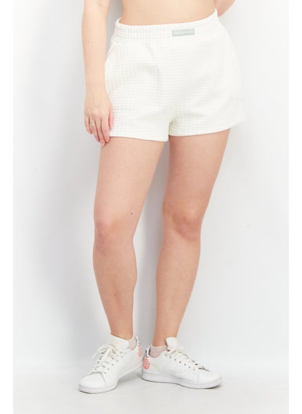 Buy Women Textured Basic Short, White in UAE