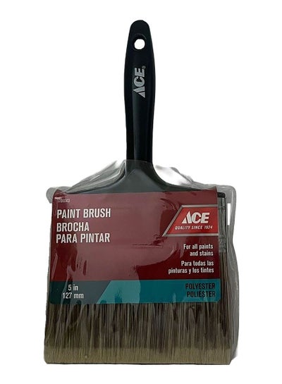 Buy Synthetic Plastic Ergonomic Handle Ferrule Bristle Paint Brush Black and Brown 5inch in Saudi Arabia
