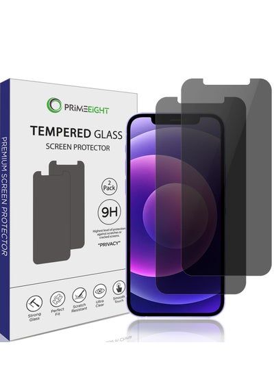 Buy PRIMEEIGHT iPhone 11 Pro/XS/X Privacy Screen Protector 5.8 Inch Display - Ultra Thin 9H Hardness Tempered Glass iPhone 11 Pro/XS/X Pack of 2 - Easy to Install HD Privacy Screen. in Saudi Arabia