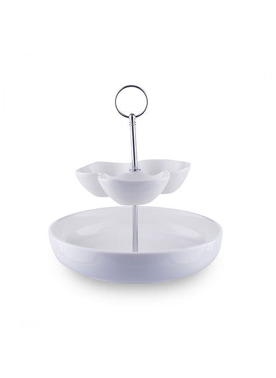 اشتري Toben 2 Tier Chip & Dip Serving Stand   White في الامارات