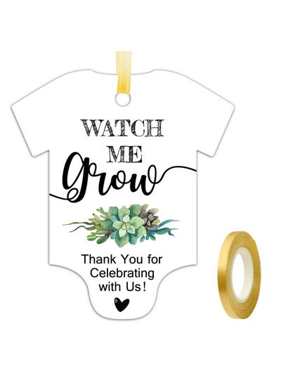 Buy Watch Me Grow Tags For Baby Shower Succulents Baby Shower Thank You Tags Baby Shower Favor Tags 50 Pack With Golden Ribbon. in Saudi Arabia