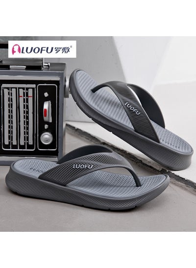 Buy Mens Comfort Sandals Slip-Resistant Summer Flip-FlopsGray Gray in UAE