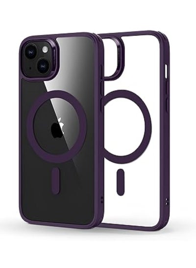 Buy iPhone 13 Case iPhone 13 Mag-Saf Case 6.6 inch Anti-Yellowing Military Drop Protection Shockproof Protective Phone Magnetic Case 6.6 inch For iPhone 13 Purple in UAE