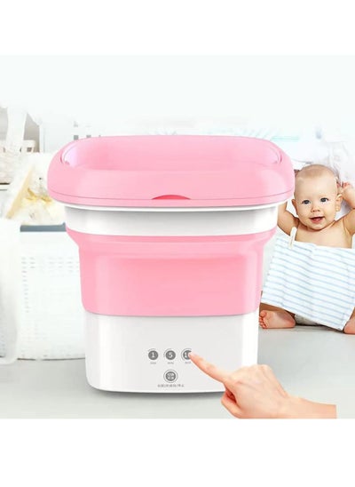 اشتري Portable Mini Folding Machine Washer Bucket with Rotating Blades في الامارات