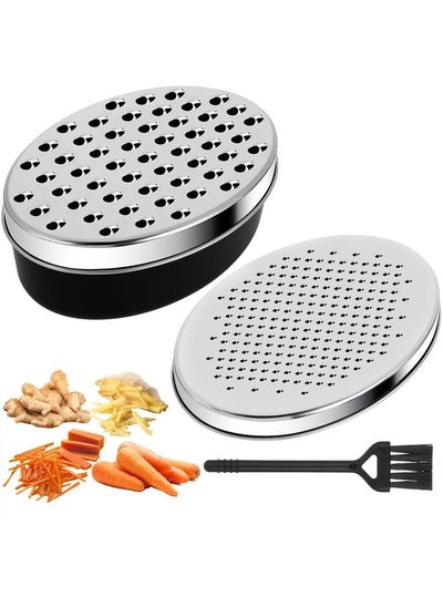 اشتري Cheese Grater Citrus Lemon Zester with Food Storage Container & Lid - Perfect For  Cheddar Cheeses, Butter, Chocolate & Nutmeg (Black) في السعودية