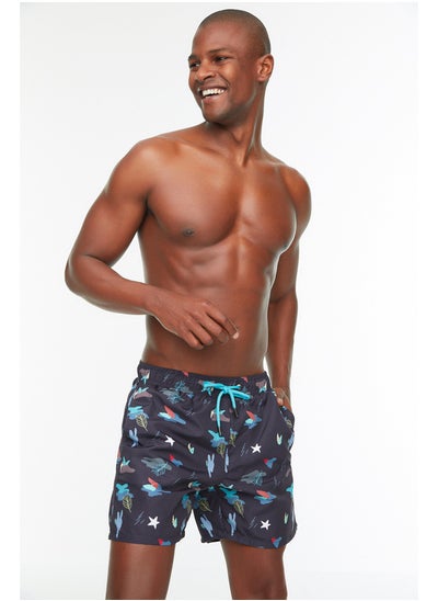 اشتري Navy Blue Men's Standard Size Swimsuit Sea Shorts في مصر