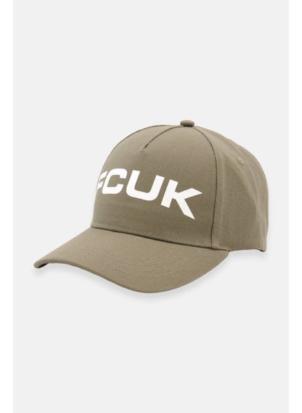 Buy Men Brand Logo Canvas Cap, Olive in Saudi Arabia