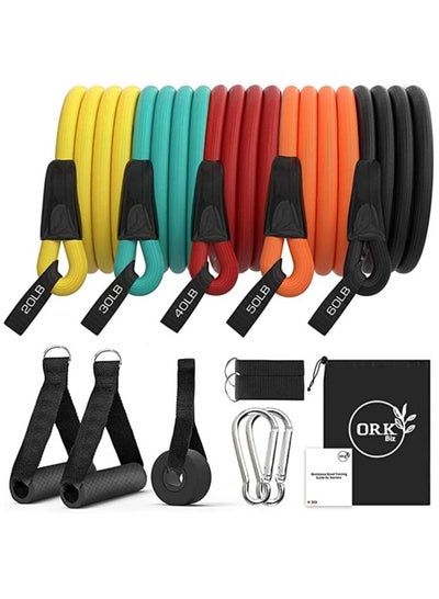 Buy Resistance Bands - Door Anchor Strap Upgraded 200lbs Anti Snap Tube Workout Bands For Working Out Men And Women 14pcs Exercise Bands With Door Anchor Ankle Straps Training Manual And String Bag in UAE