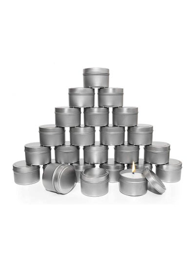 Buy Candle Tins, 5 Piece, Metal Candle Containers for Making Candles, Arts  Crafts, Dry Storage, Party Favors and More   Round Tin with Slip On Lids 70gPiece, 118ML, Silver in UAE