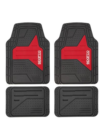 Buy Sparco PVC Car Mats 4PCS Set With Red Logo in UAE