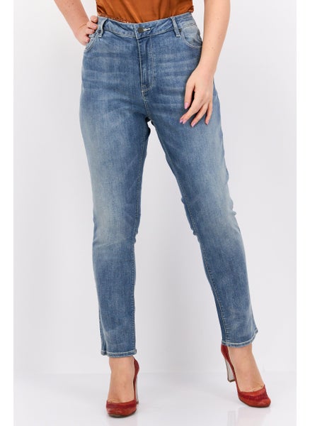 اشتري Women Plus Size Washed Super Skinny Jeans, Light Blue في الامارات