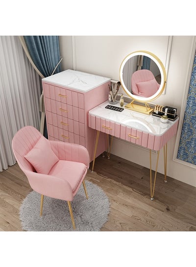 اشتري Multifunctional Makeup Vanity Dressing Table with Drawers and Chair 80 CM في الامارات