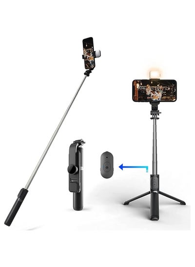 اشتري Feuymoent Selfie Stick Tripod with Remote, Portable Selfie Fill Light, 40 Inch All-in-one Extendable Cell Phone Tripod Stand for iPhone 12 Pro Max/12/11/xs/xr/x/8/7/6/5, Compatible with Android/iPhone في السعودية