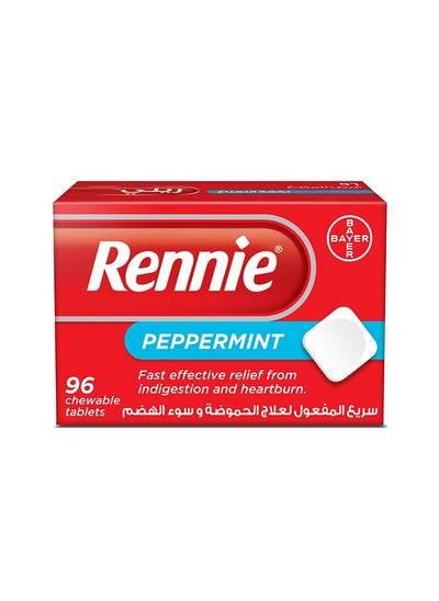 Buy Rennie Peppermint Chewable Tablets-Pack Of 96 in UAE