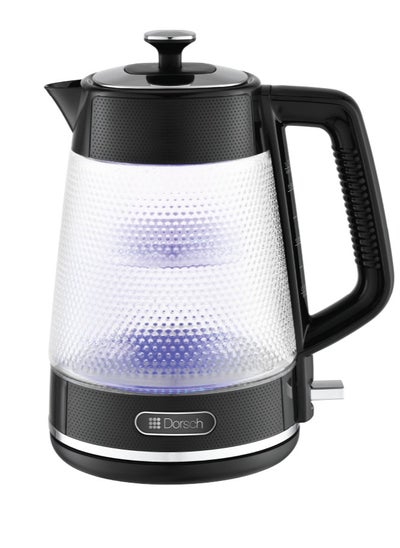 اشتري Dorsch Electric Kettle | 1.7L Capacity | Glass Body | Light Indicator | Boil Dry Protection | On/Off Switch | Safe 360° Rotary Base | Auto Shut Off | 2-Year Warranty (EK- 86) في الامارات