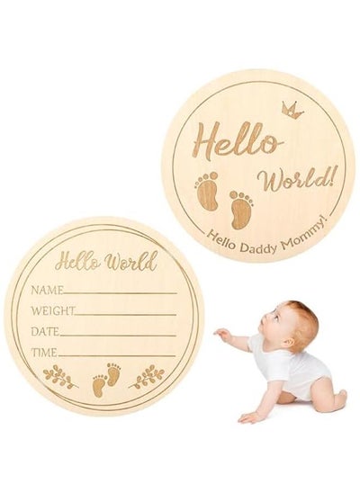 اشتري Wooden Baby Birth Announcement Sign في السعودية