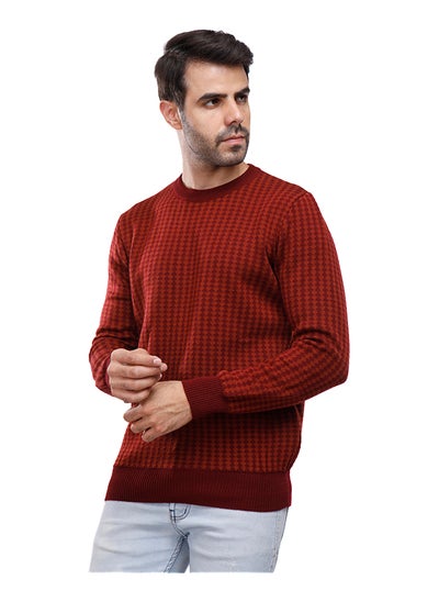 Buy Coup Regular Fit Strip Pullover For Men Color Burgundy in Egypt