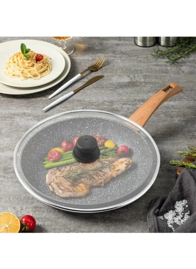 Buy Cooking oil splatter guard made of stainless steel for 29Cm frying pans with an easy-to-grip plastic handle in Egypt