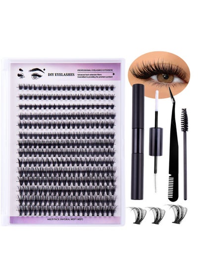 Buy Lashes Extension Kit 280Pcs Lash Cluster with Waterproof Lash Bond and Seal and Cluster Lash Tweezers and Lash Brush Wispy Cluster Lashes DIY Eyelashes Extension Kit in Saudi Arabia