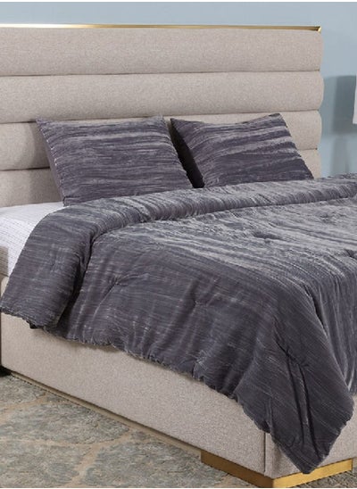 اشتري Norma 3-Piece Comforter Set, Grey – 240x260 cm في الامارات