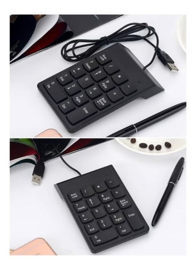 اشتري Wired Usb 18 Keys Numeric Slim Mini Number Pad For Imac/Mac Pro/Macbook/Macbook Air/Pro Black في الامارات