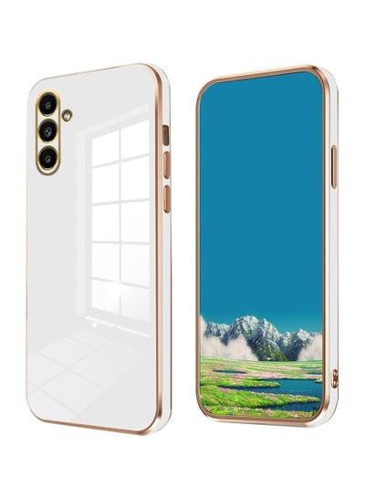 Buy ELMO3EZZ Compatible with Samsung Galaxy A54 Case for Women Men, Ultra Thin Samsung A24 Case Silicone Cute Shockproof Plating Electroplate Soft Phone Case Cover (White) in Egypt