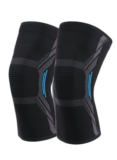 Buy 1 Pair Nylon Sports Knee Compression Sleeve, Best Knee Brace for Knee Pain for Men & Women, Knee Support for Running Basketball Weightlifting Gym Workout Pain Relief L in Saudi Arabia