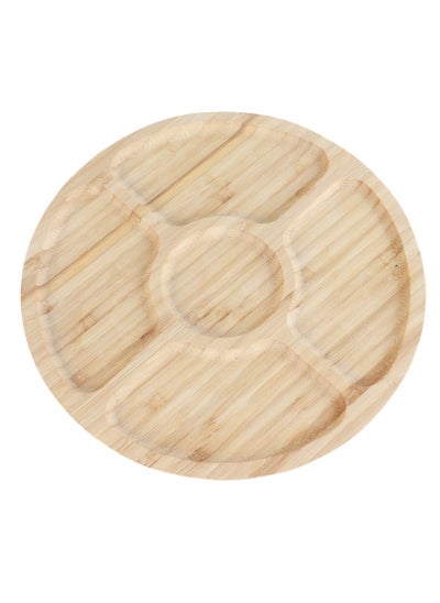 Buy Wooden circular serving plate - 24 cm in Saudi Arabia