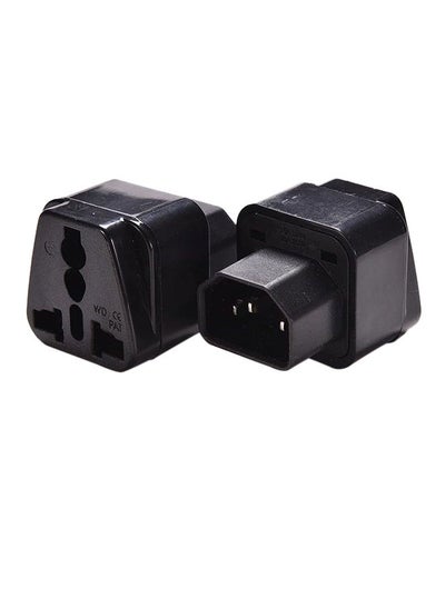 Buy UPS C14 to Universal Female Socket Power Adapter AC Plug black in UAE