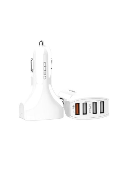 Buy 4 Port USB Car Charger 2.4A MAX White-RCC-N03 in Egypt