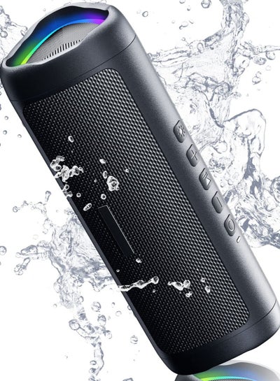 Buy Bluetooth Speaker with HD Sound, Portable Wireless, IPX5 Waterproof, Up to 24H Playtime, TWS Pairing, BT5.3, for Home Party Outdoor Beach, Electronic Gadgets, Birthday Gift, Black in Saudi Arabia