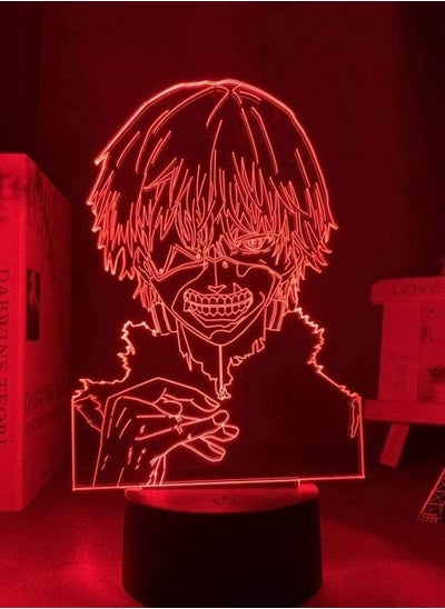 Buy Multicolour 3D LED Illusion Lamp Night Light USB Anime Tokyo Ghost Ken Kaneki Bedroom Decoration Birthady Present Acrylic Tokyo Ghost 16 colors With Remote Control in UAE