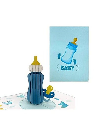 Buy Congratulations Card For New Baby Boy Grandson Card For Baby Shower Milk Bottle Pop Up Card Card For Birth Card For Parents Or Mum Card For Momtobe Or Dadtobe B10 in Saudi Arabia