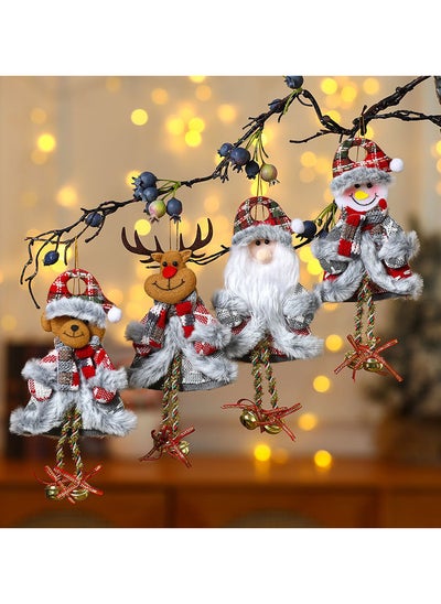 Buy 4 Pack Plush Christmas Tree Ornaments Santa, Snowman, and Reindeer Designs Christmas Tree Decoration for Christmas Tree Hanging Party Ornaments in UAE