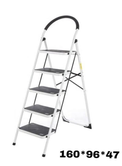 Buy Professional Folding Ladder 5 Step Household Ladder With Wide Step,  Folding Ladder for Home Kitchen Living Room 160*96*47 CM in Saudi Arabia