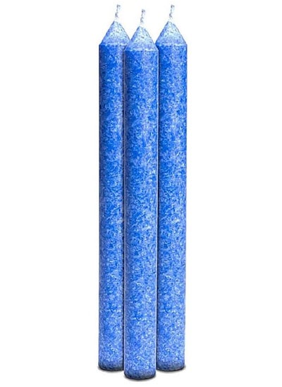 Buy Scented Blue Taper Candle Set of 3 in UAE